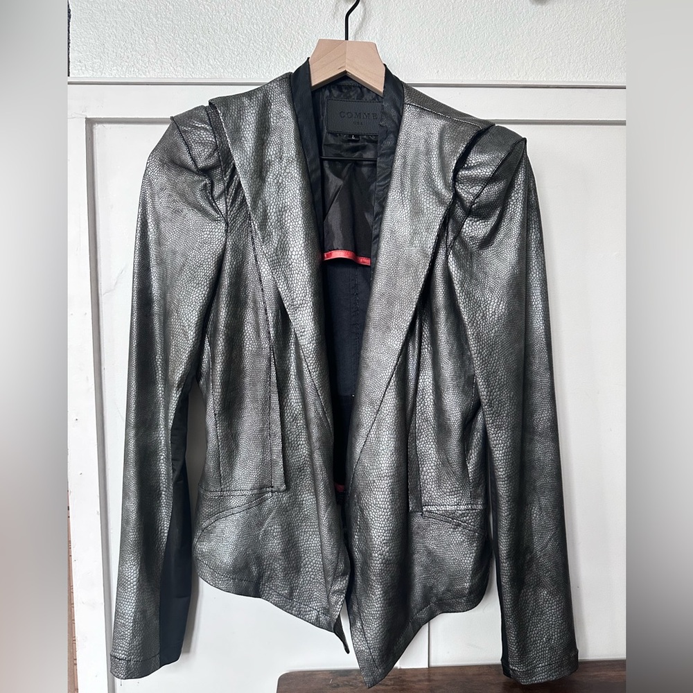 Faux Snakeskin Blazer-COMME
